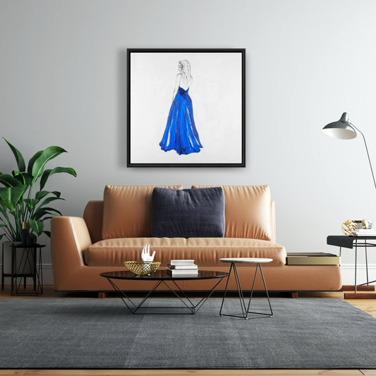 Lady in Blue Bedroom Fashion Canvas | Home Decor Framed Art