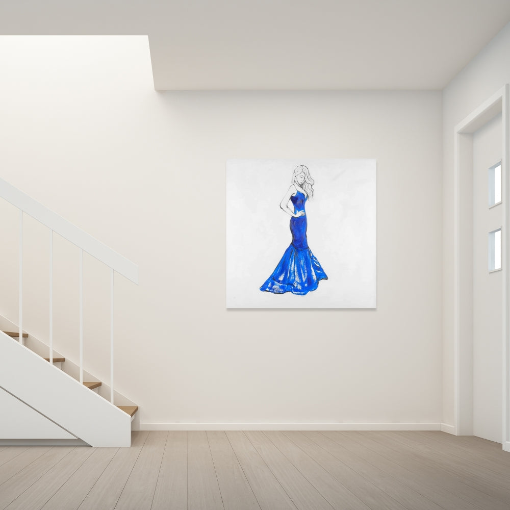 Toile représentant une femme en robe – Décoration d'intérieur pour chambre à coucher