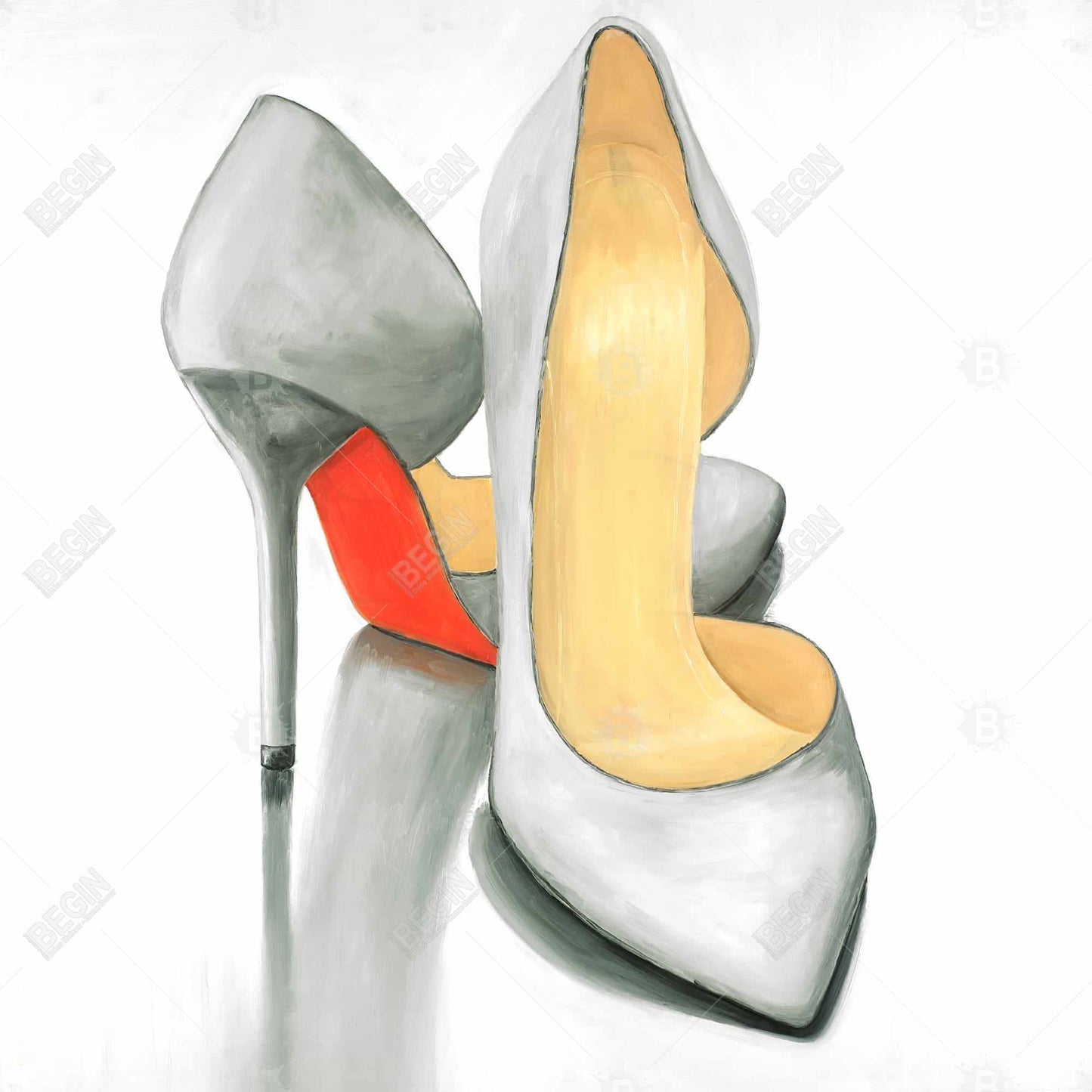 Gray Framed Canvas - High Heel Ready to Wear Home Decor