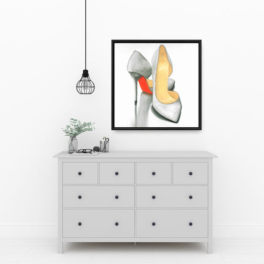Toile encadrée grise - Décoration d'intérieur prête à porter avec talons hauts