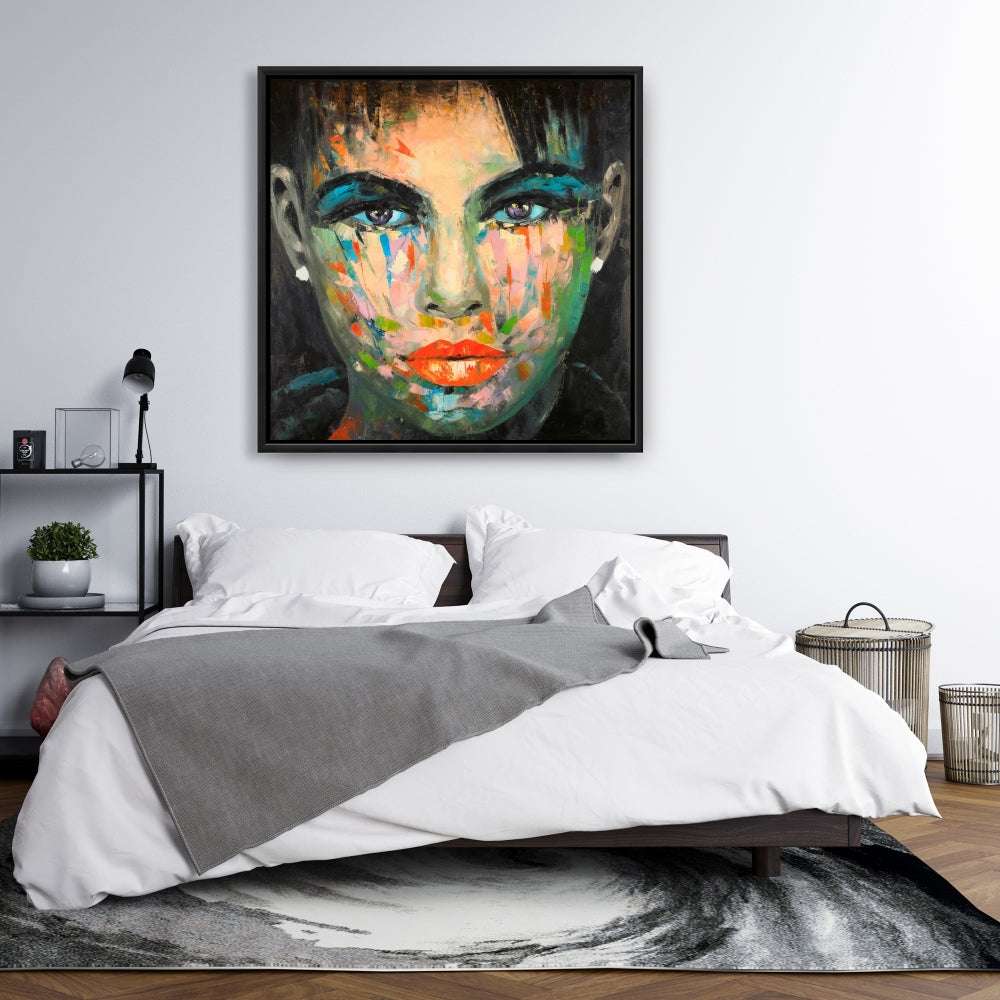 Abstract Portrait Canvas | Contemporary Framed Wall Art Decor