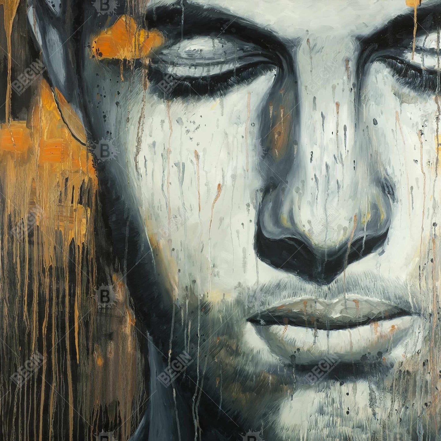 Abstract Man Face Canvas | Contemporary Bedroom Wall Art