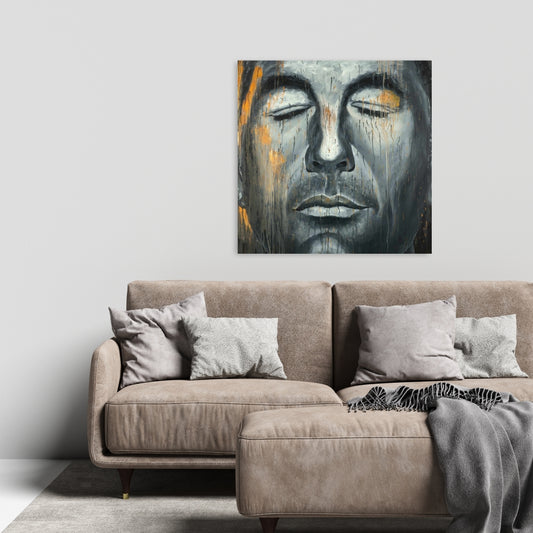 Portrait d'homme abstrait sur toile | Décoration d'intérieur moderne