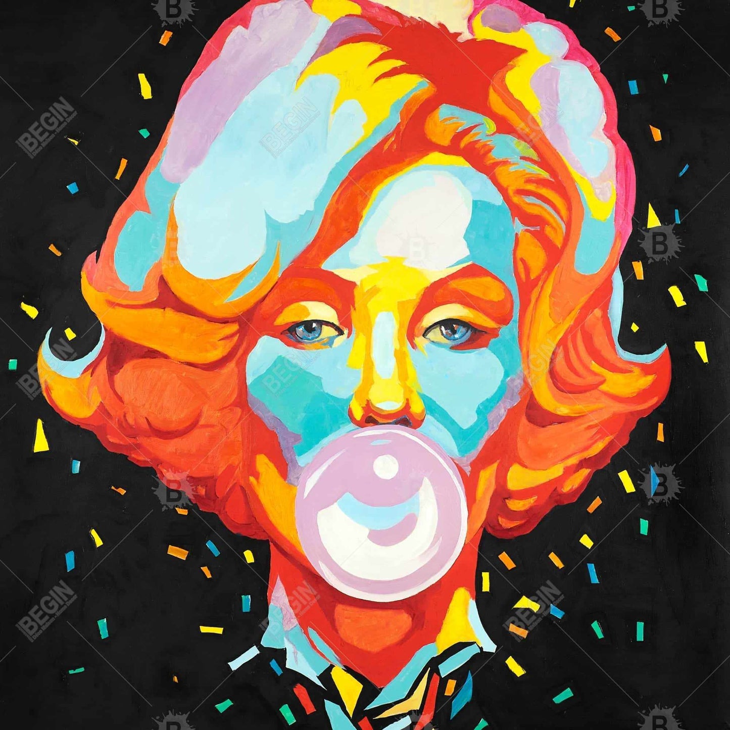 Colorful Marilyn Monroe Bubblegum Canvas | Home Decor Art