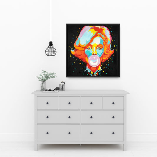 Toile colorée « Marilyn Monroe Bubblegum » | Décoration d'intérieur