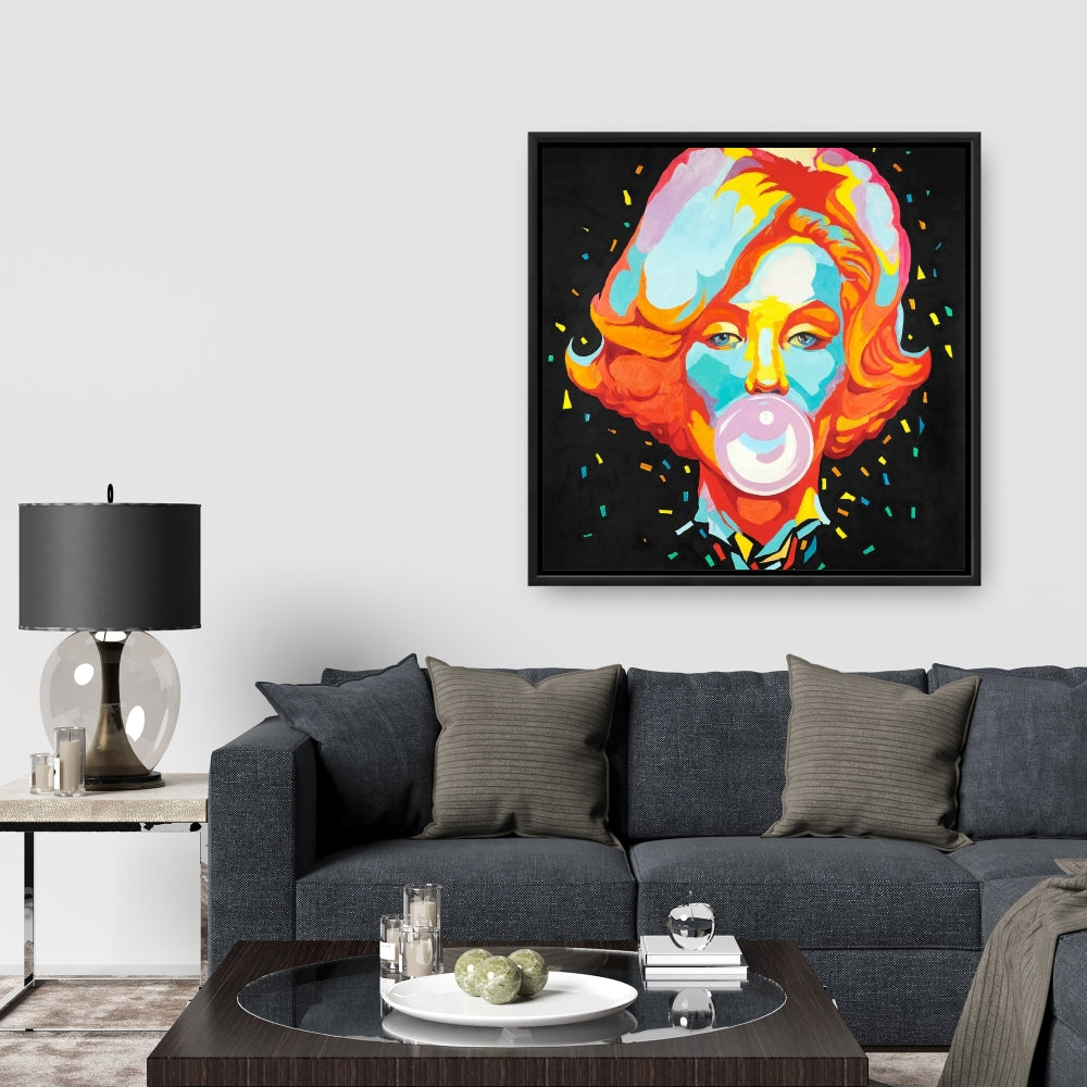 Colorful Marilyn Monroe Bubblegum Canvas | Home Decor Art
