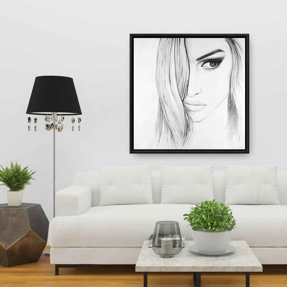 Black & White Portrait | Framed Monochrome Canvas Decor