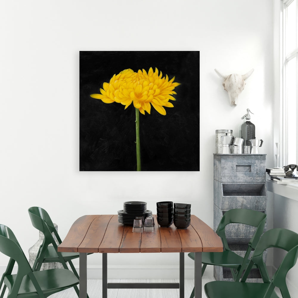 Chrysanthemum Rustic Botanical Canvas | Home Decor Wall Art