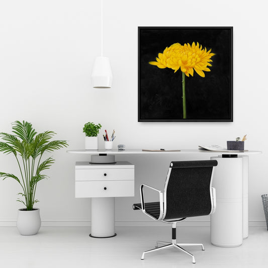 Rustic Botanical Chrysanthemum Framed Canvas | Bedroom Decor