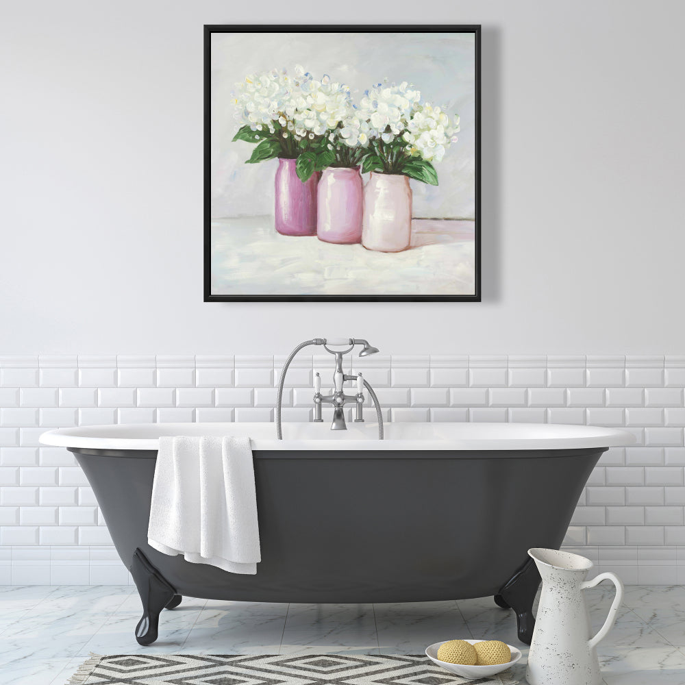 Hydrangea Flowers Canvas | Botanical Wall Art for Home Decor