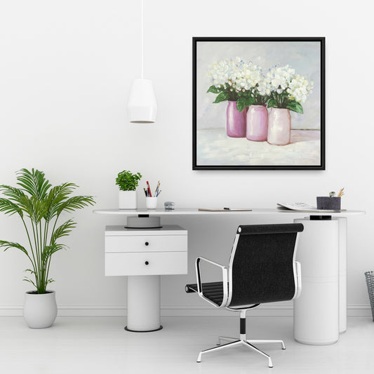 Hydrangea Flowers Canvas | Botanical Wall Art for Home Decor