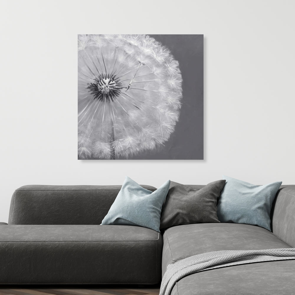 Romantic Dandelion Puff Ball Canvas | Botanical Home Decor