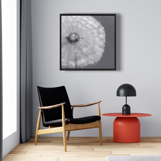 Romantic Dandelion Puff Ball Framed Canvas | Home Decor Art