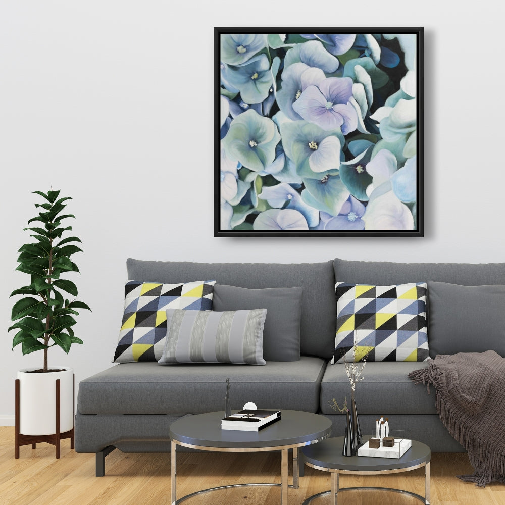 Purple Rustic Bedroom Canvas | Hydrangea Plant Home Decor