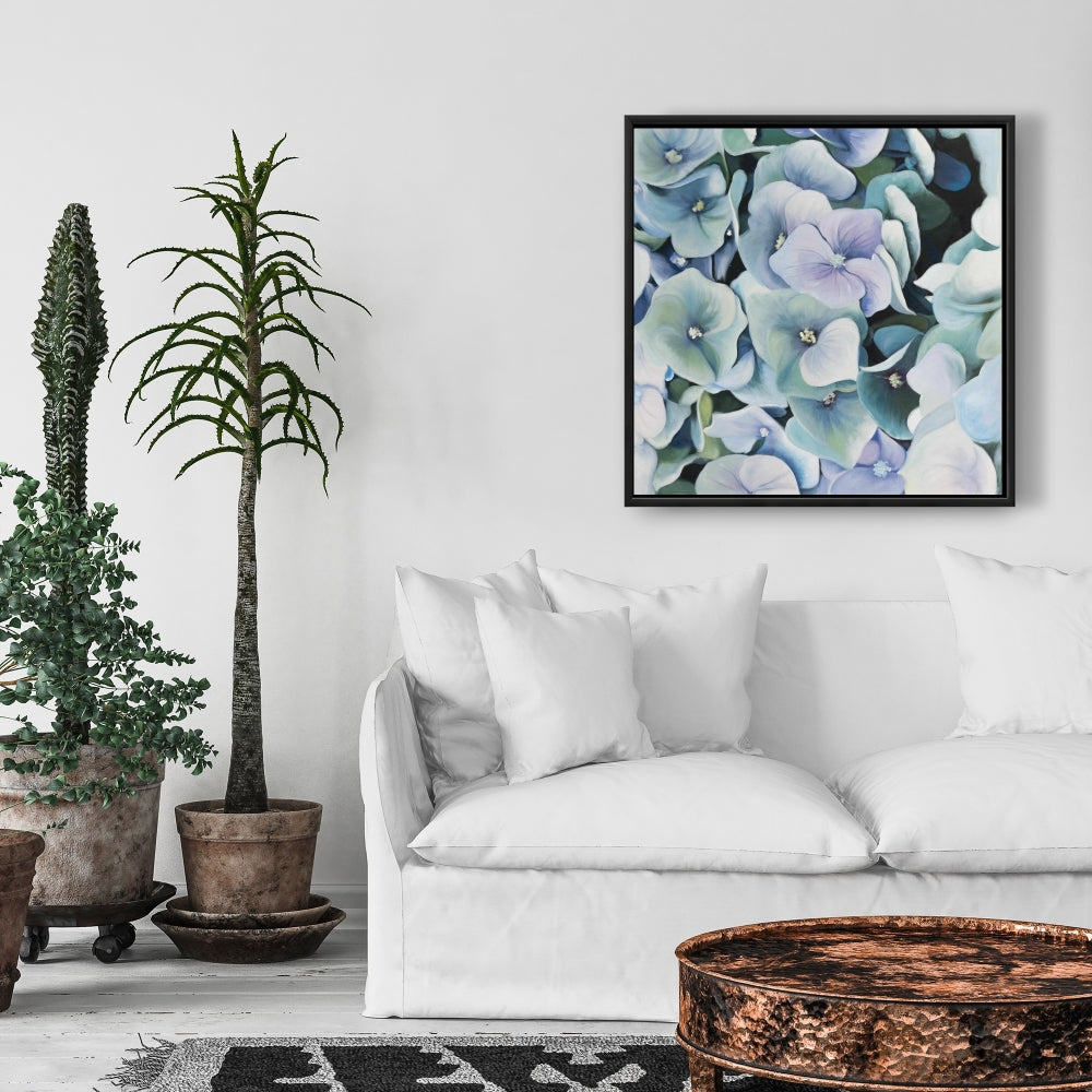 Purple Rustic Bedroom Canvas | Hydrangea Plant Home Decor