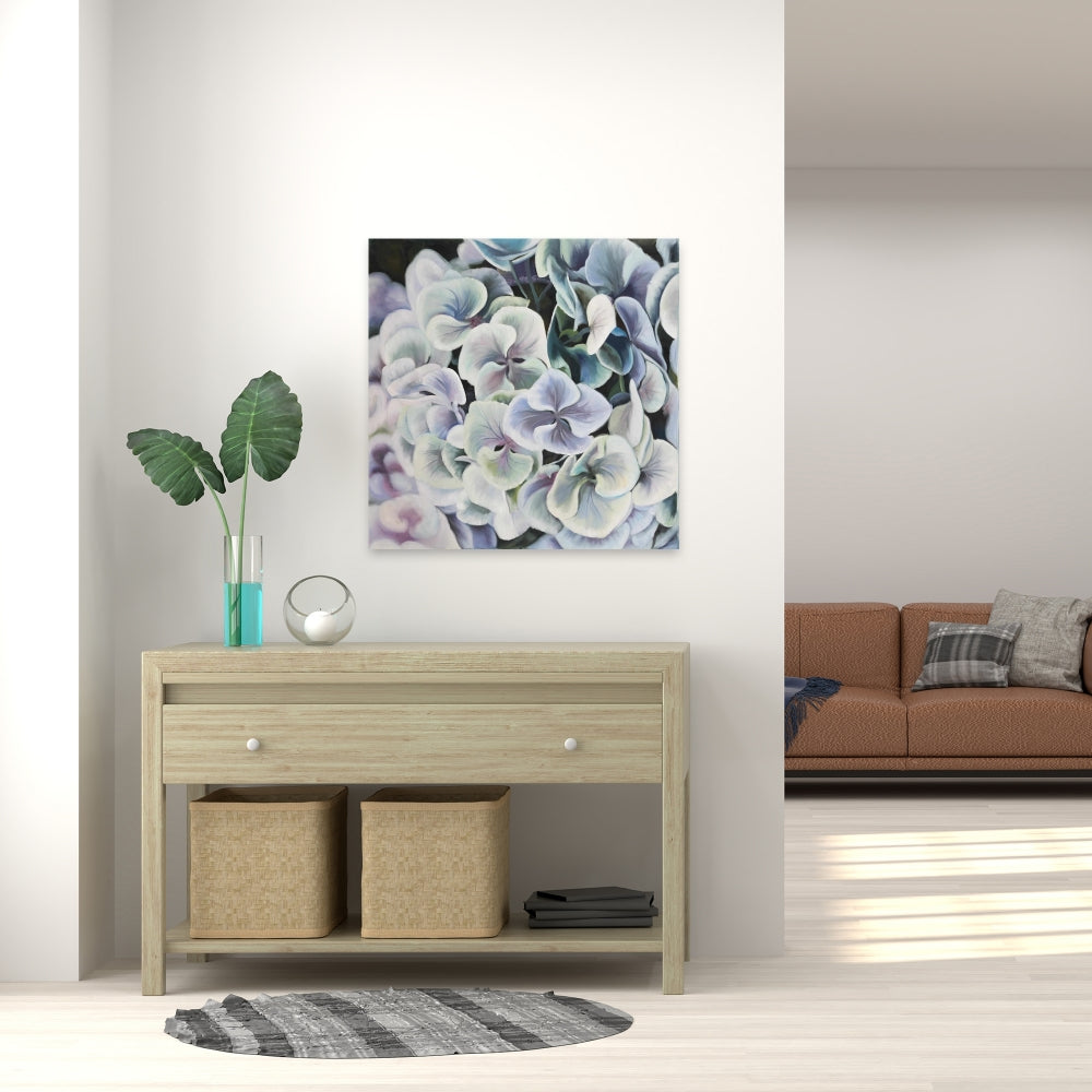 Rustic Bedroom Purple Canvas - Colorful Hydrangea Flowers Decor