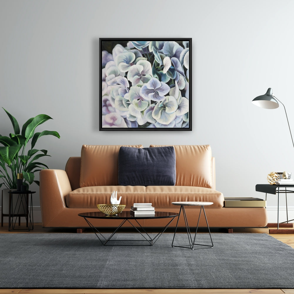 Colorful Hydrangea Flowers Canvas - Purple Rustic Bedroom Decor