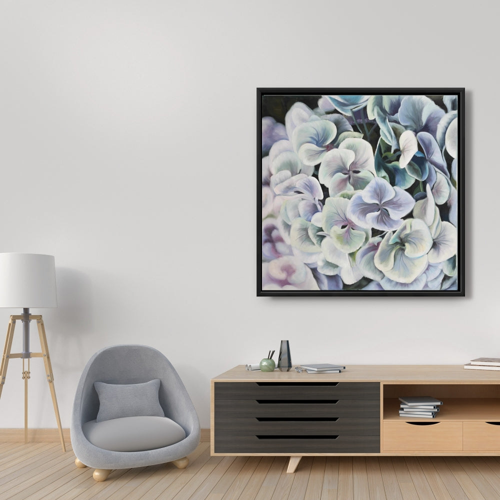 Colorful Hydrangea Flowers Canvas - Purple Rustic Bedroom Decor