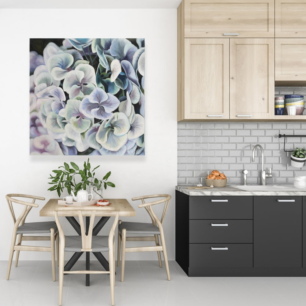 Rustic Bedroom Purple Canvas - Colorful Hydrangea Flowers Decor