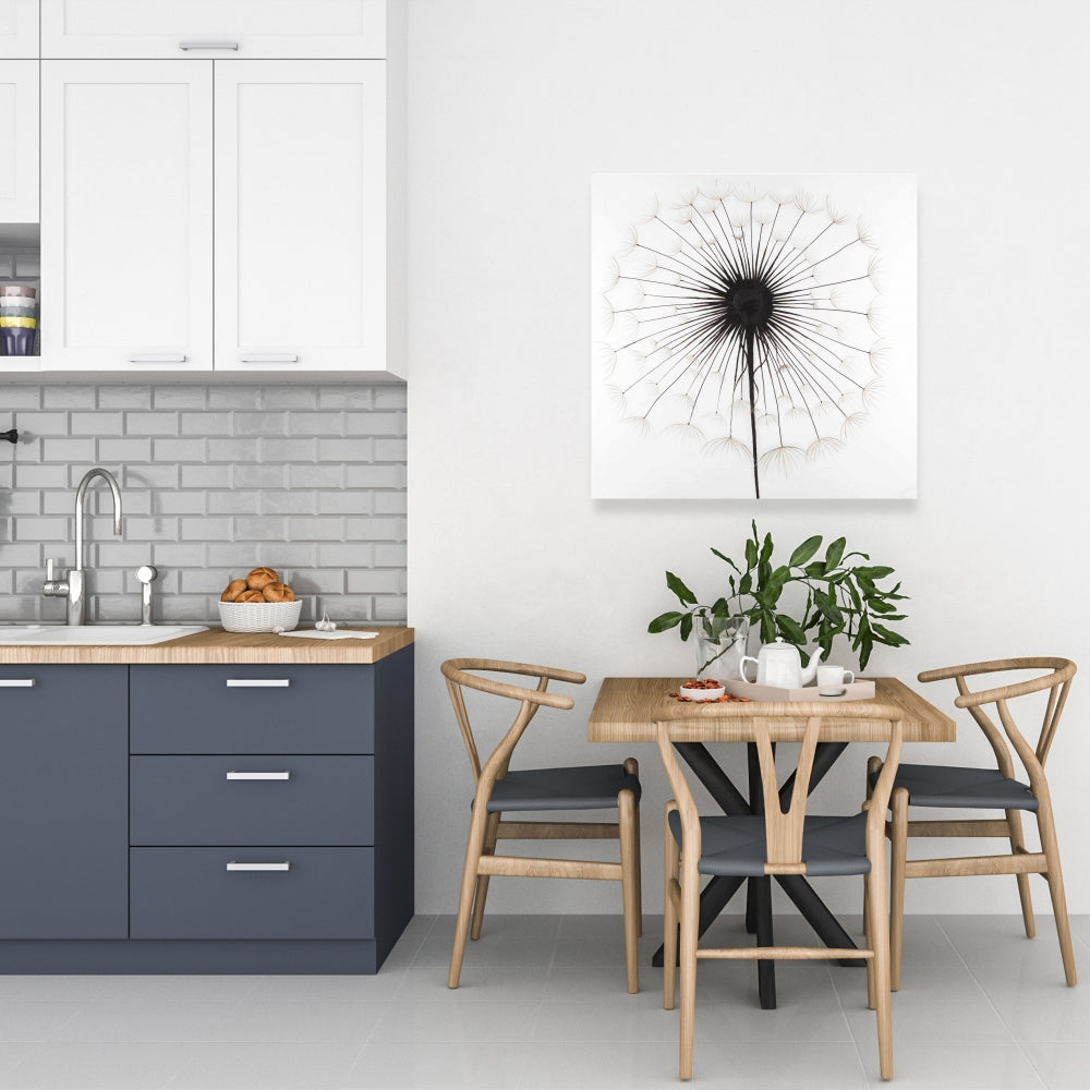 Dandelion Canvas Art | White Botanical Floral Decor