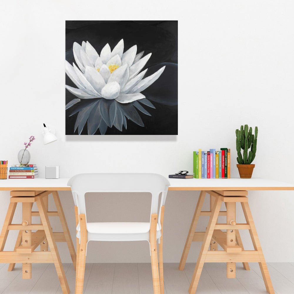 Lotus Flower Reflection Canvas - Contemporary Botanical Decor