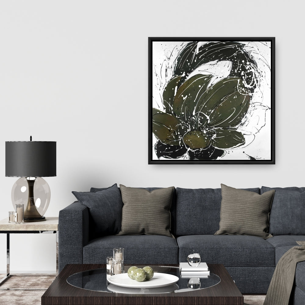 White Bedroom Botanical Canvas - Abstract Flower Home Decor
