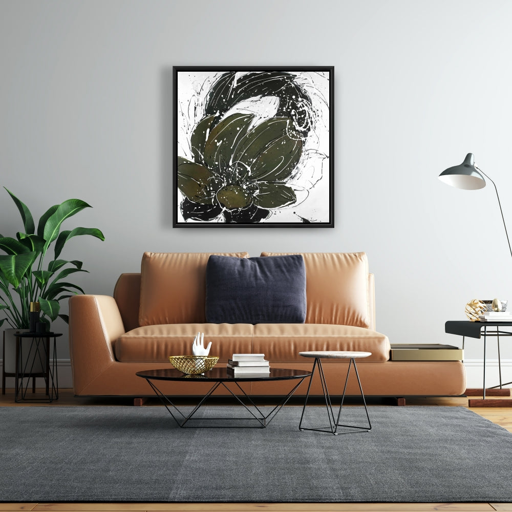 White Bedroom Botanical Canvas - Abstract Flower Home Decor