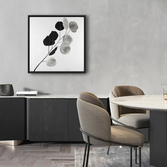Minimalist Grayscale Branch Canvas | Botanical Home Decor