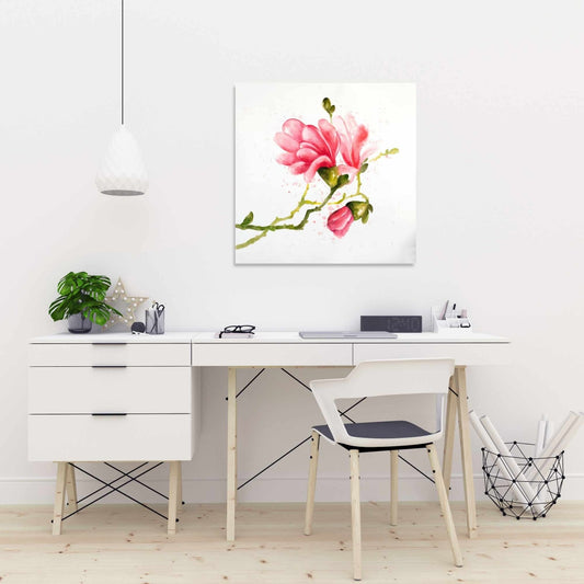 Romantic Magnolia Flowers Canvas - Floral Bedroom Wall Art
