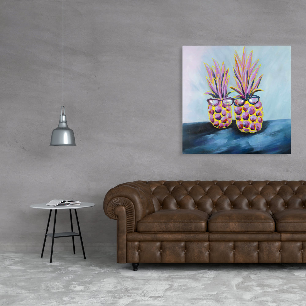 Funny Pineapples with Sunglasses Canvas | Home Decor Wall Art