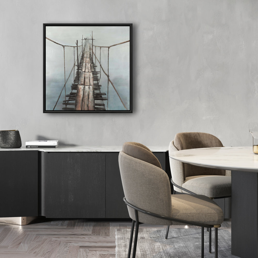 Old Abandoned Bridge Framed Canvas - Scenic Bedroom Decor