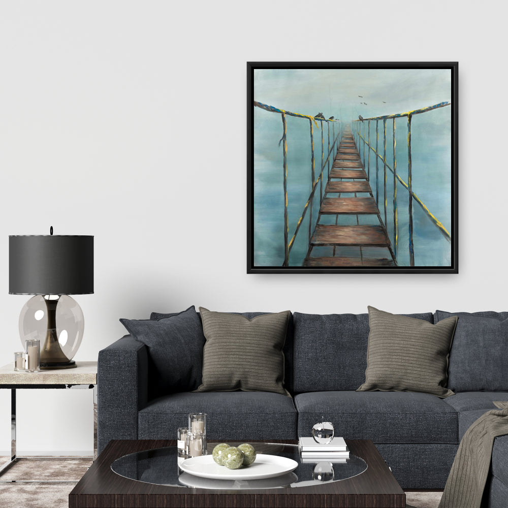 In the Jungle Blue Landscapes Framed Canvas | Home Decor