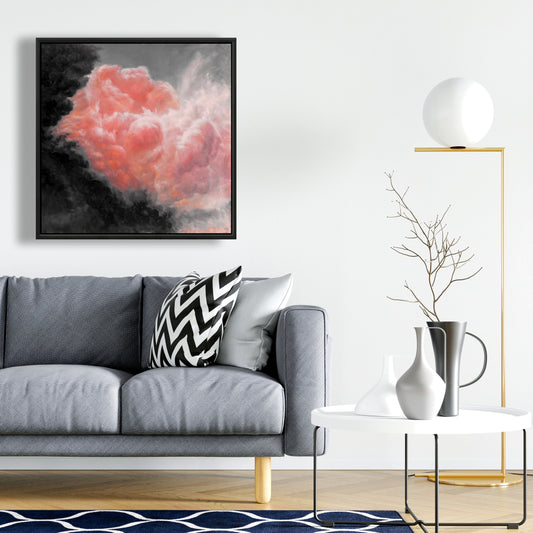 Toile de chambre grise « Nuages sombres » | Décoration d'intérieur encadrée