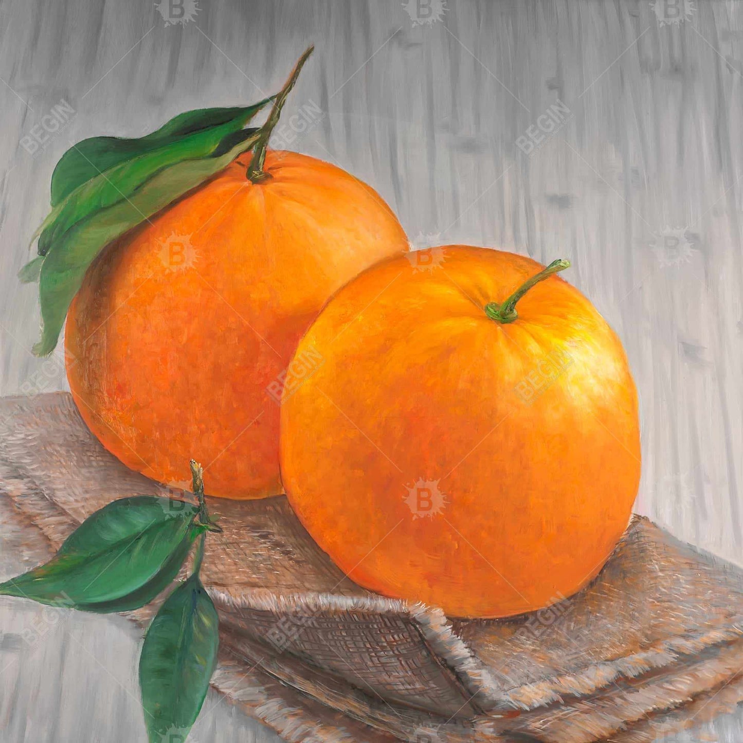 Toile de cuisine hyperréaliste marron – Décoration d'intérieur Two Oranges