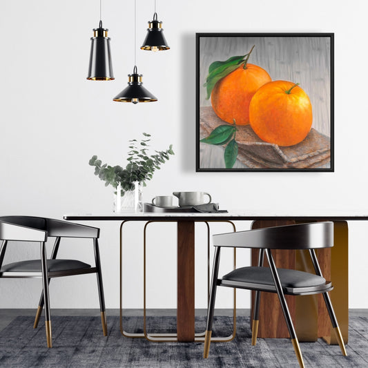 Toile de cuisine hyperréaliste marron – Décoration d'intérieur Two Oranges