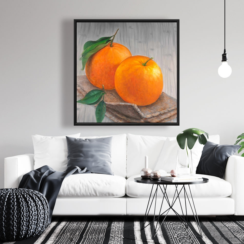 Toile de cuisine hyperréaliste marron – Décoration d'intérieur Two Oranges