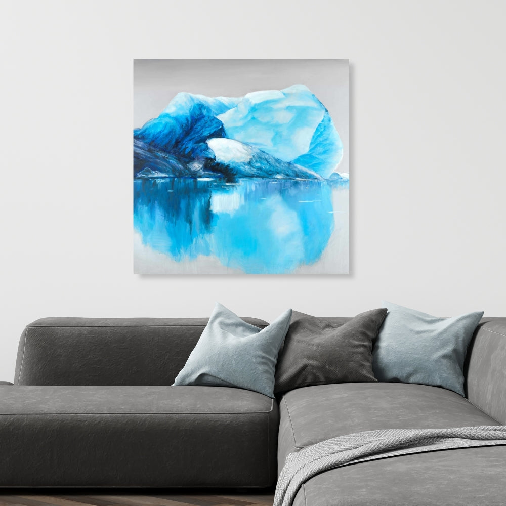 Iceland Icebergs Canvas - Coastal Blue Scenic Home Decor