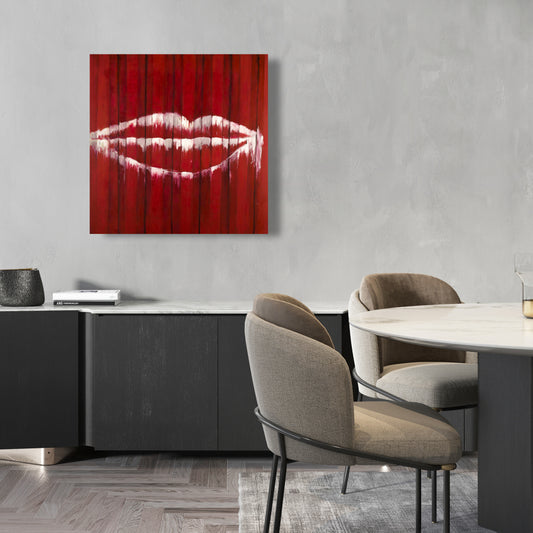 Toile blanche « Beauté de la chambre » – Décoration d'intérieur avec bouche graffiti