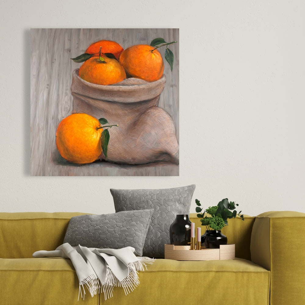 Hyperrealist Kitchen Canvas | Bag of Oranges Home Decor