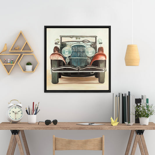 Toile encadrée marron vintage | Décoration d'intérieur de voiture de luxe des années 1920