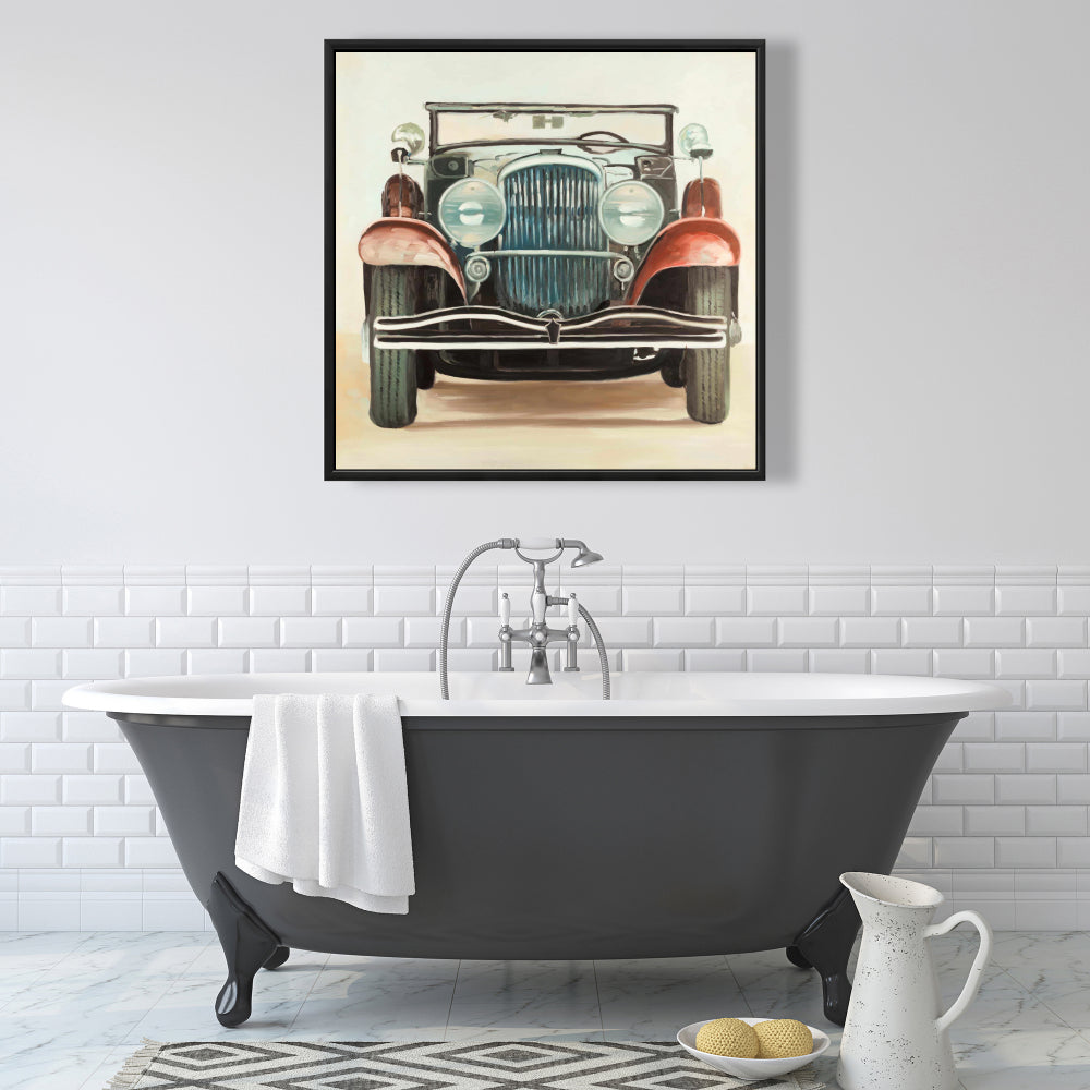 Toile encadrée marron vintage | Décoration d'intérieur de voiture de luxe des années 1920