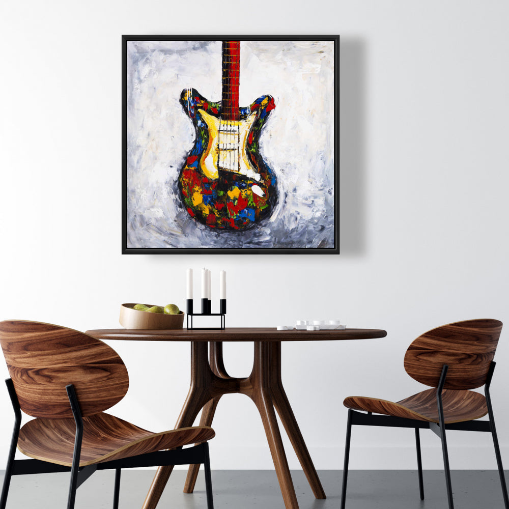 Colorful Guitar Canvas | Modern Home Decor - Musical Art