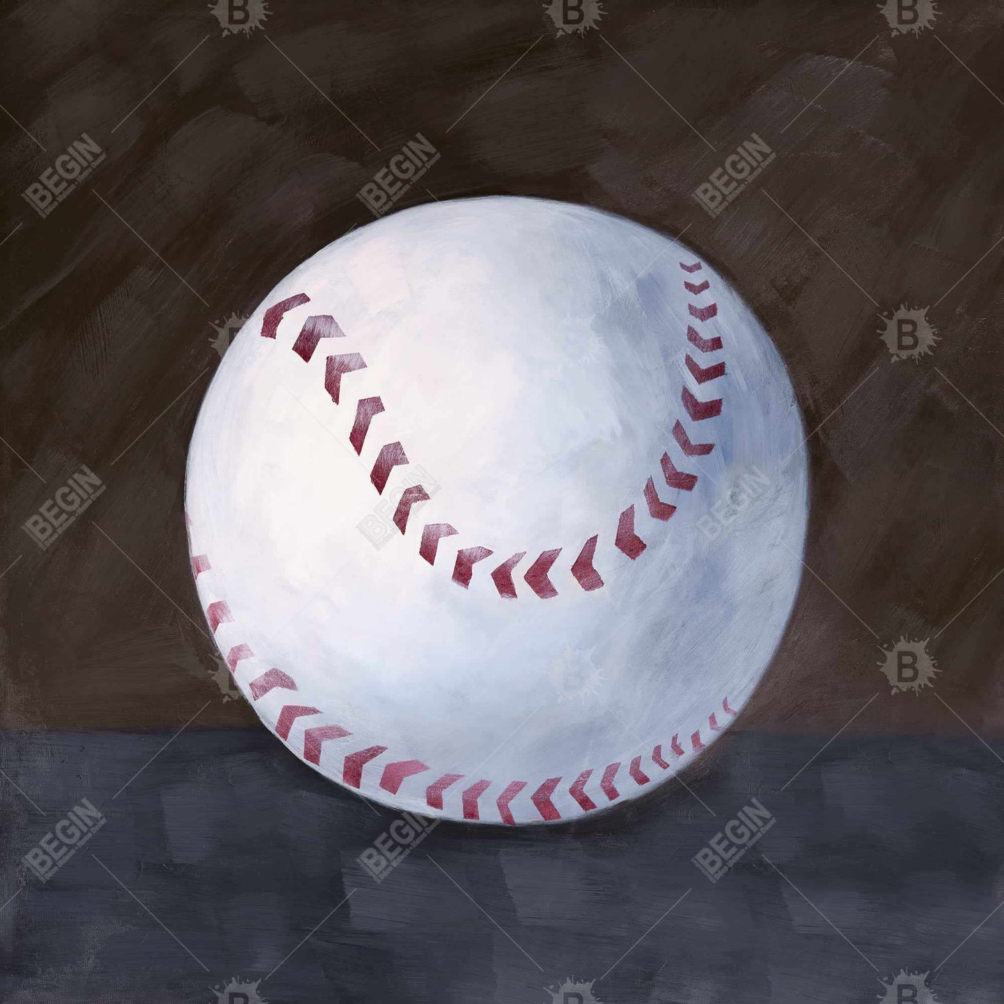 Baseball Ball White Framed Canvas | Man Cave Home Decor