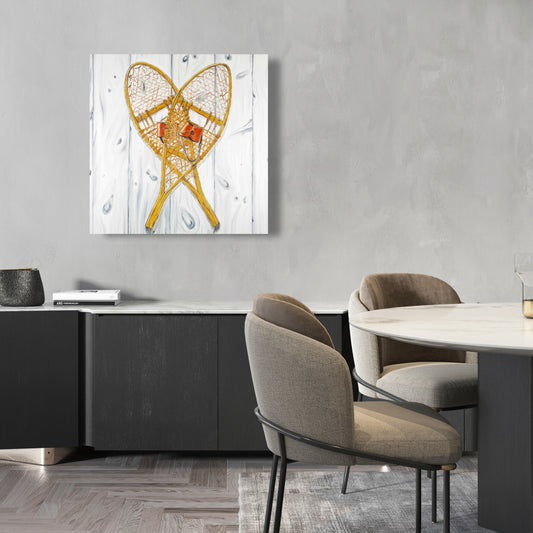 Toile Raquettes à neige vintage en bois | Décoration d'intérieur Sports et jeux