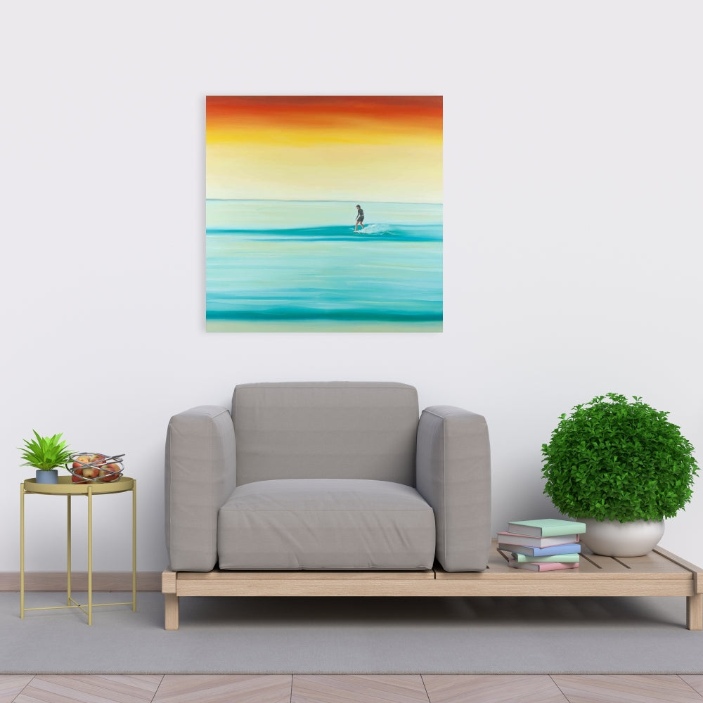 A Surfer by Dawn Canvas - Blue Hobbies Coastal Home Decor
