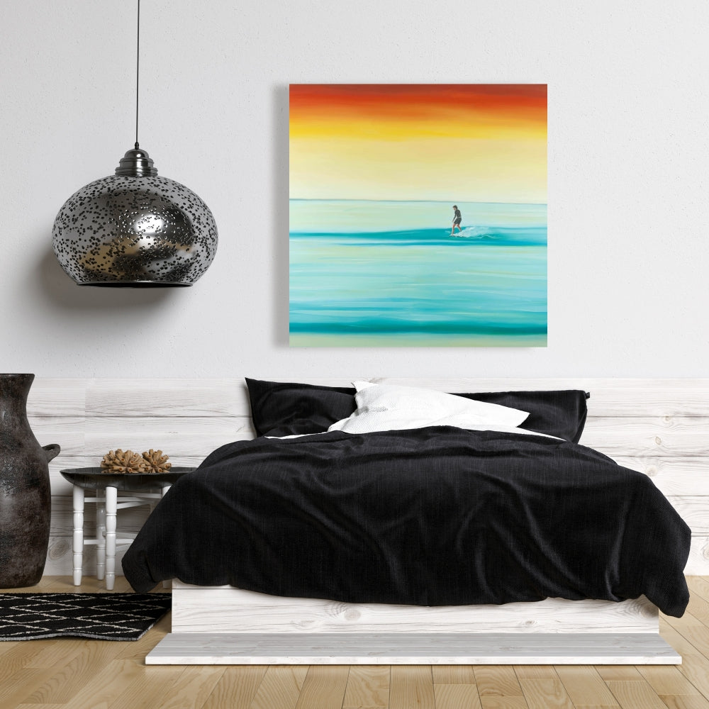 A Surfer by Dawn Canvas - Blue Hobbies Coastal Home Decor