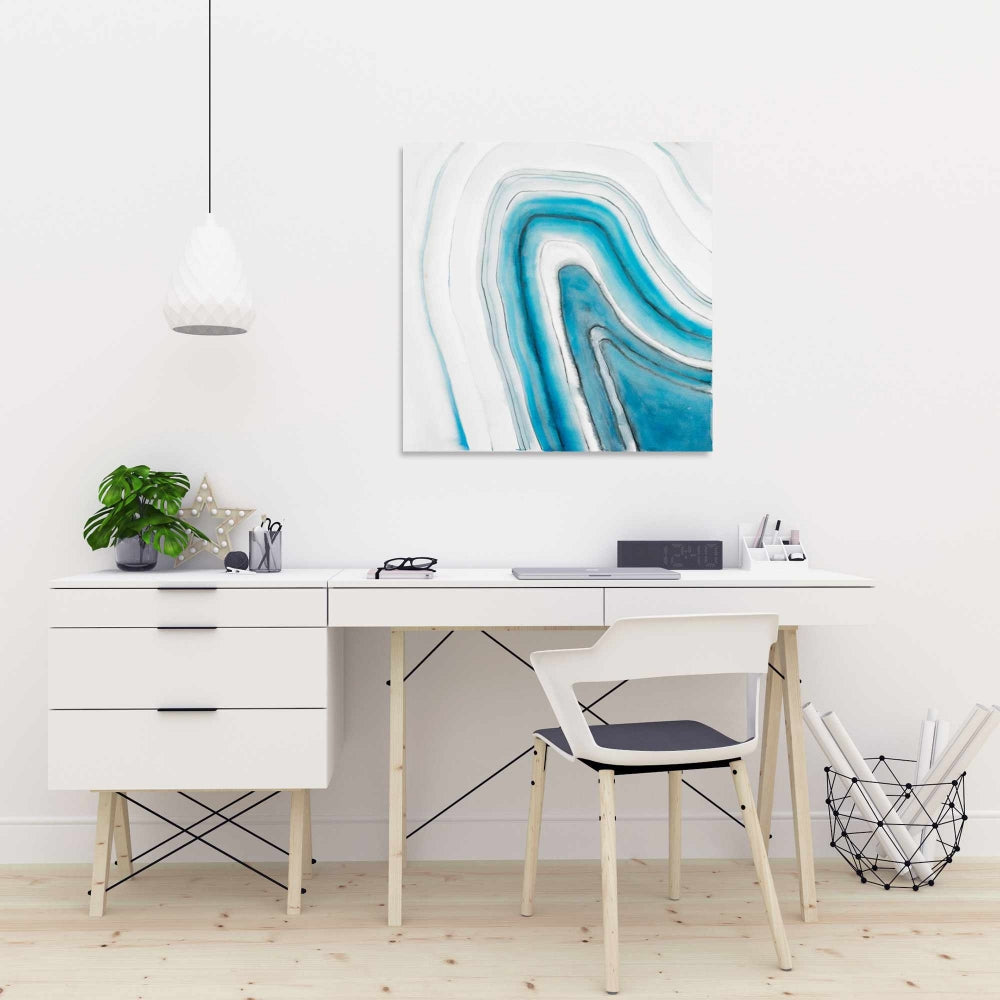 Round Geode Canvas - Bedroom Minerals Contemporary Decor