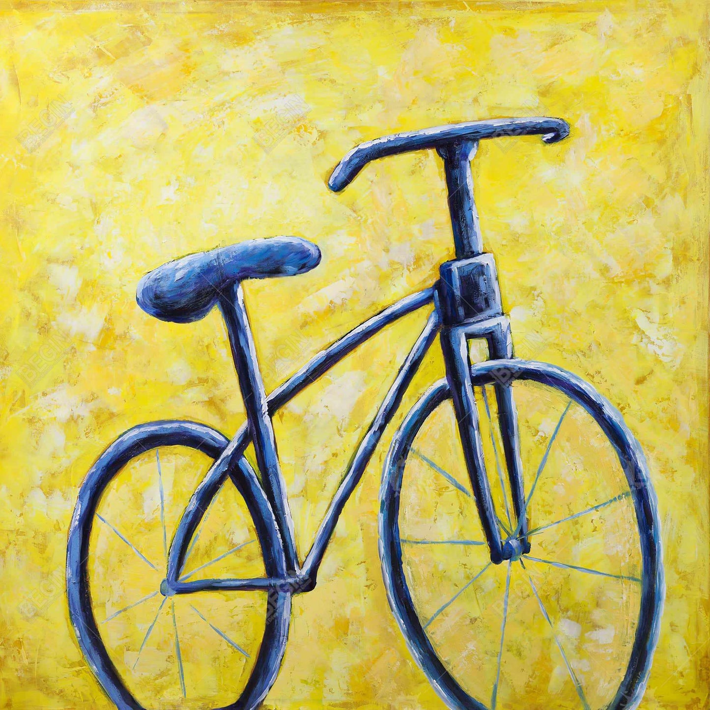 Bedroom Hobbies Blue Bike Abstract Canvas - Home Decor Wall Art