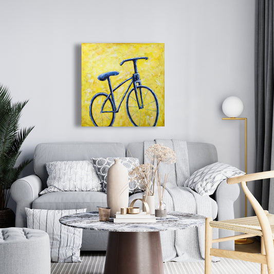 Bedroom Hobbies Blue Bike Abstract Canvas - Home Decor Wall Art
