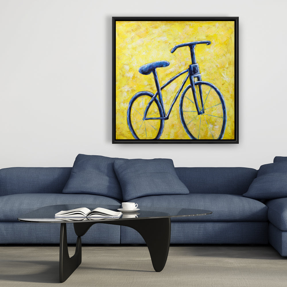 Blue Bike Abstract Canvas | Bedroom Sports & Games Decor
